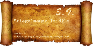 Stiegelmayer Iziás névjegykártya